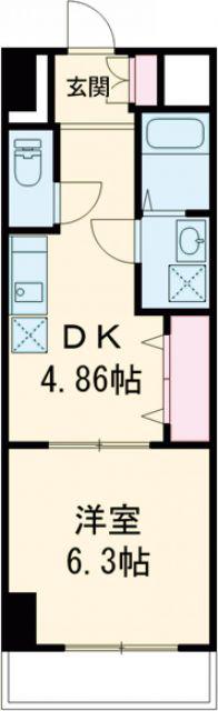 IMASA MORUGEN壱番館(1DK/6階)の間取り写真