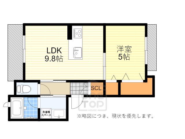 アルス豊中2(1LDK/3階)の間取り写真