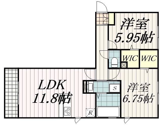 ルシェリア二番館(2LDK/1階)の間取り写真