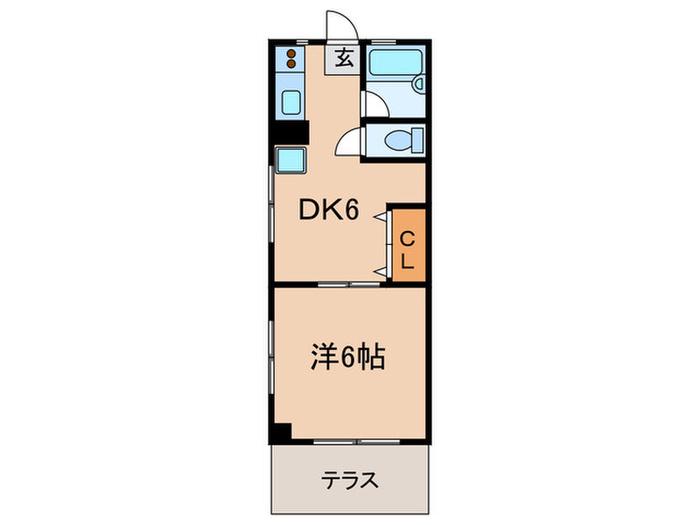 ハウスチェリー千歳台(1DK/1階)の間取り写真