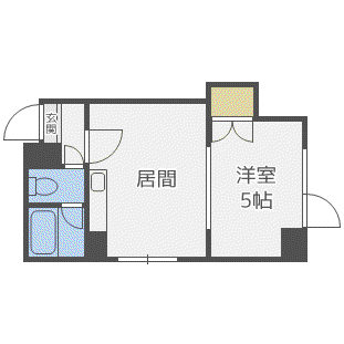ハートランド南8条(1DK/3階)の間取り写真