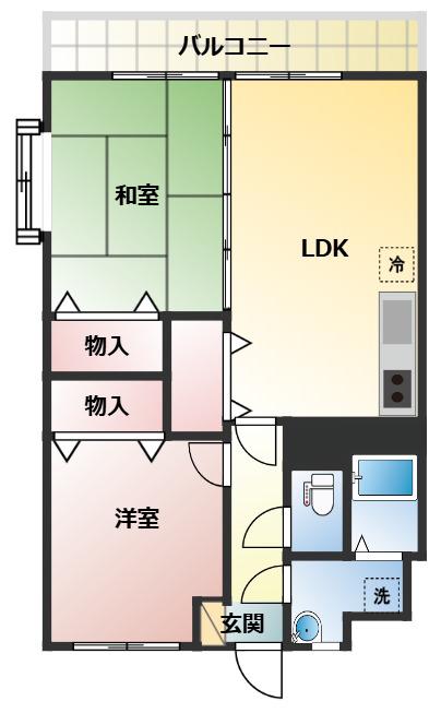 エル・ドラード真木(2LDK/2階)の間取り写真