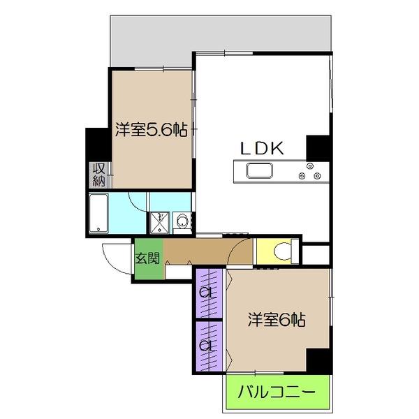 ロイヤルコートSEI(2LDK/3階)の間取り写真
