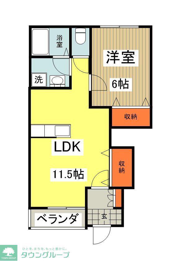 ラ・ジオン(1LDK/1階)の間取り写真