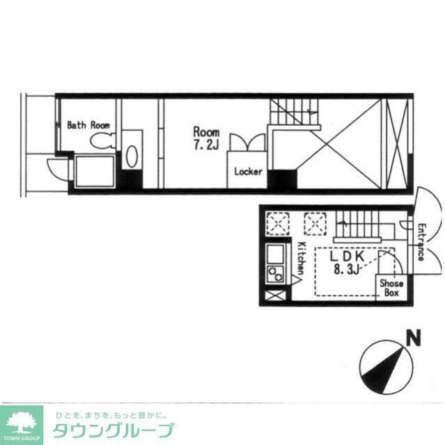 A.CUBE(1DK/3階)の間取り写真