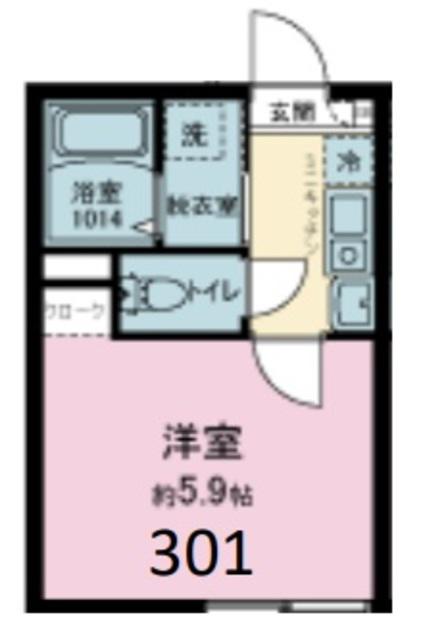 ベステージ鎌倉坂ノ下(1K/3階)の間取り写真