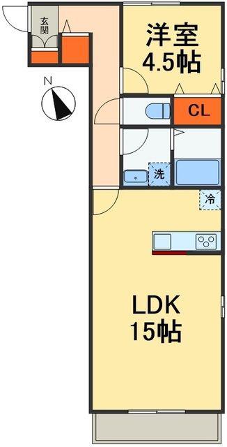 M.Nミライ(1LDK/1階)の間取り写真
