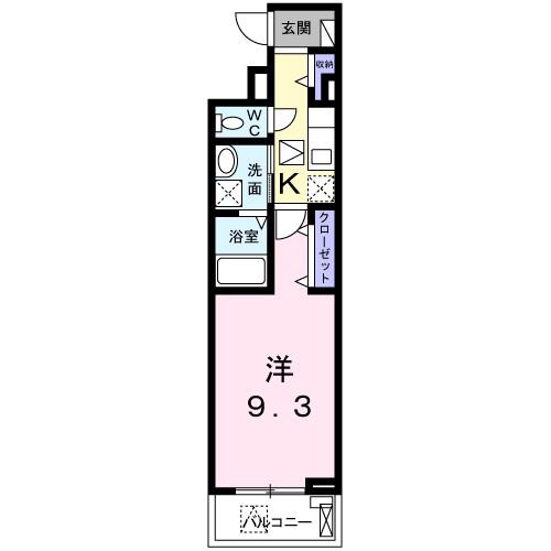 ハルズ MIKURADO(1K/1階)の間取り写真