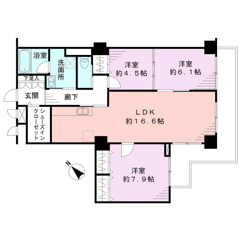 パルステージ関屋II(3LDK/6階)の間取り写真