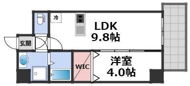 ミラージュパレス天王寺堀越町(1LDK/7階)の間取り写真