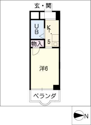 クレールショウワII(ワンルーム/4階)の間取り写真