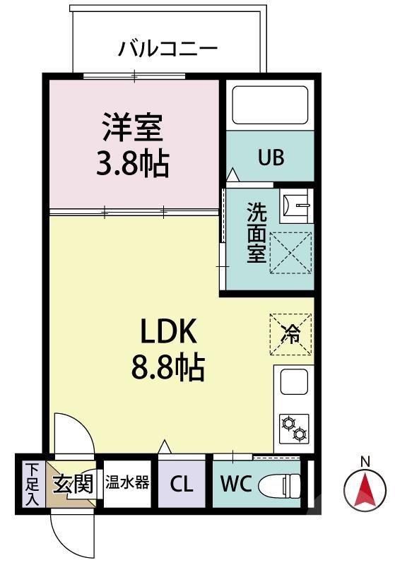 アーク美沢(1LDK/1階)の間取り写真