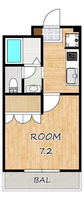 DREAM TOWN(1K/2階)の間取り写真