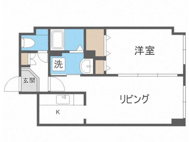 パークヒルズ山鼻(1LDK/5階)の間取り写真