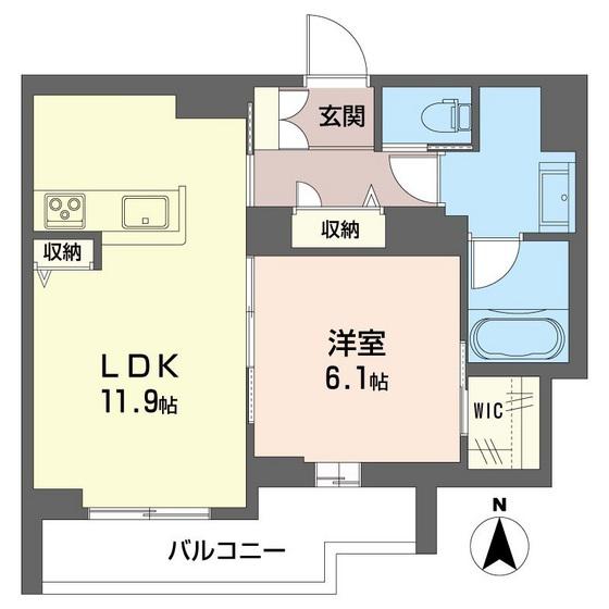 PSレジデンス八島町(1LDK/2階)の間取り写真