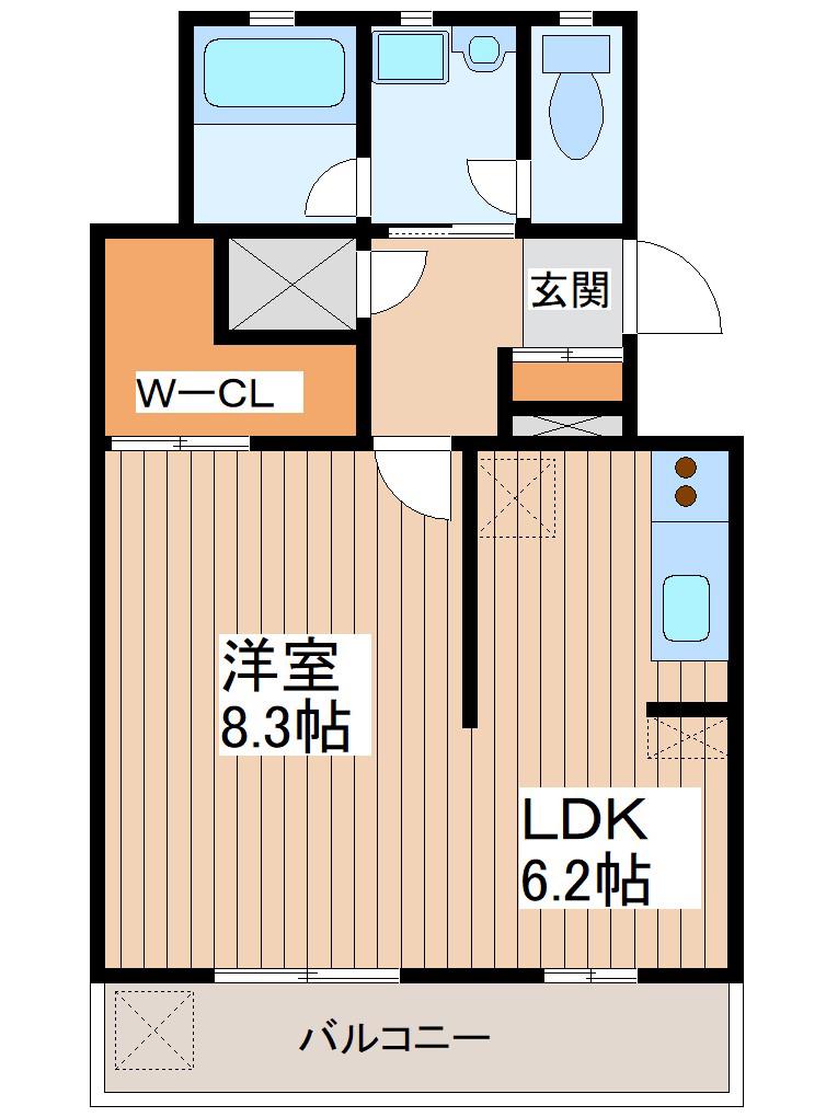 第8銅谷ビル(1LDK/1階)の間取り写真