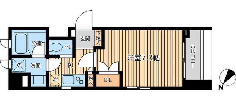 CITY SPIRE森下 (1K/3階)の間取り写真