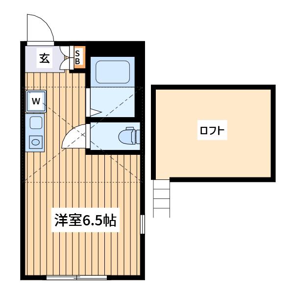 アーバンフラット桜木町(ワンルーム/2階)の間取り写真