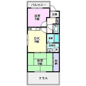 キャッスルミニ松園(2DK/4階)の間取り写真