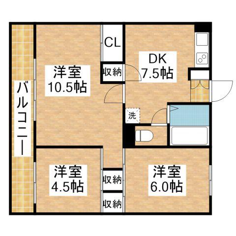 タマキビル(3DK/5階)の間取り写真