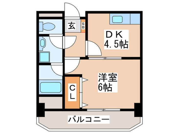 アネスト北巽(1DK/3階)の間取り写真