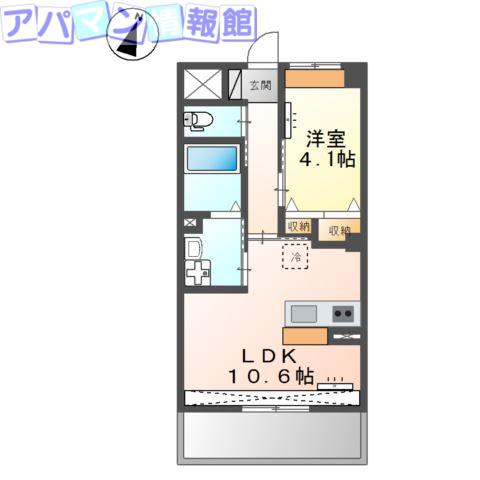 コンフェティ(1LDK/5階)の間取り写真