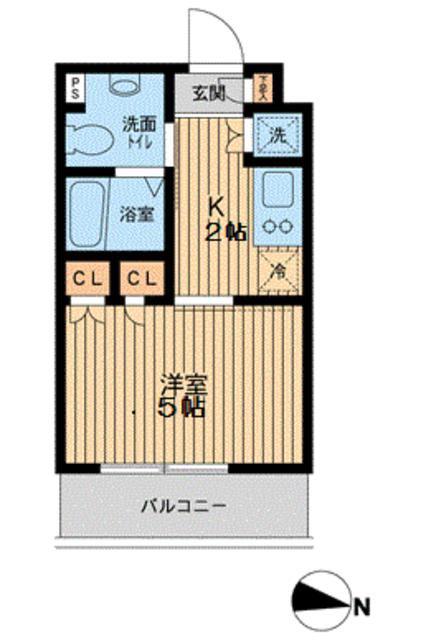 エスティメゾン武蔵小山(1K/3階)の間取り写真