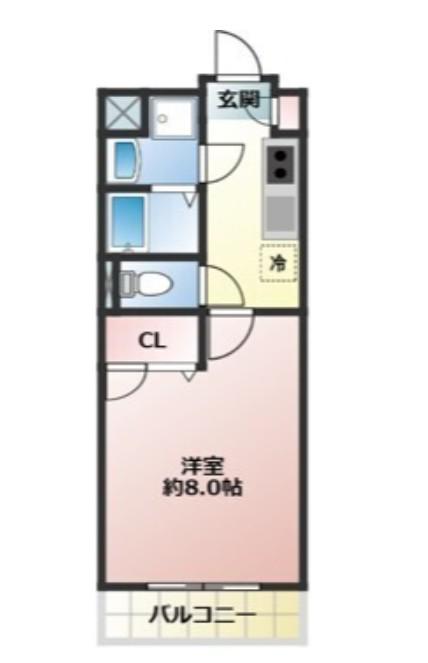 メアリー(1K/3階)の間取り写真