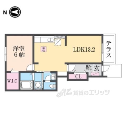 ヴァン リーブル2(1LDK/1階)の間取り写真