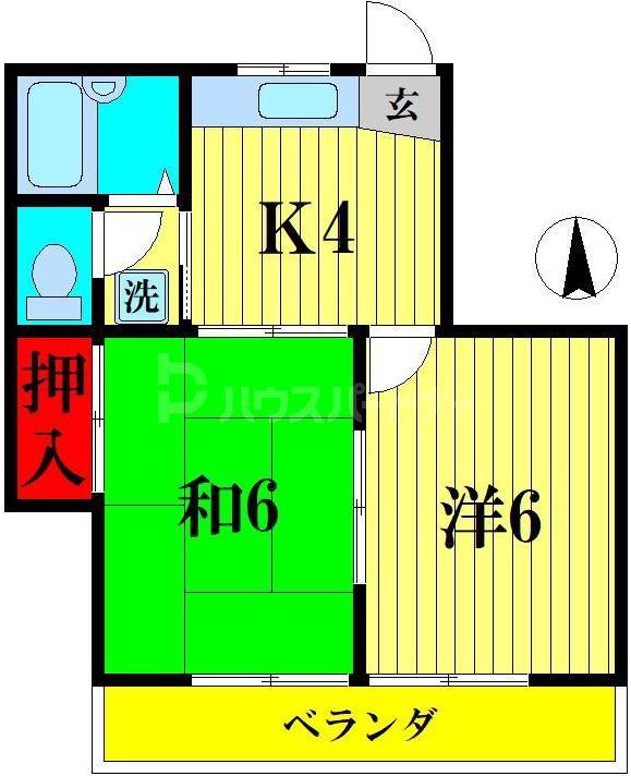 シャルケ(2K/2階)の間取り写真