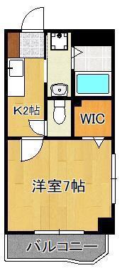 エルマーノ下到津(1K/2階)の間取り写真