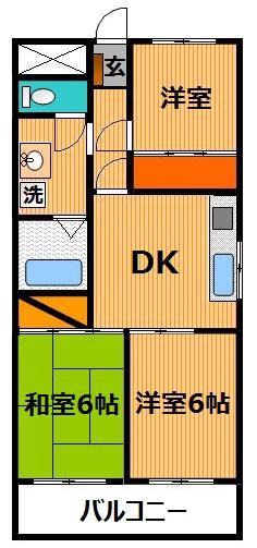 サザンカハイツ(3DK/3階)の間取り写真