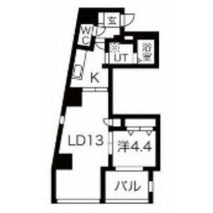 COULEURS OOS(1LDK/4階)の間取り写真