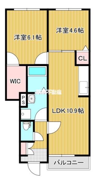 ポムダムール(2LDK/1階)の間取り写真