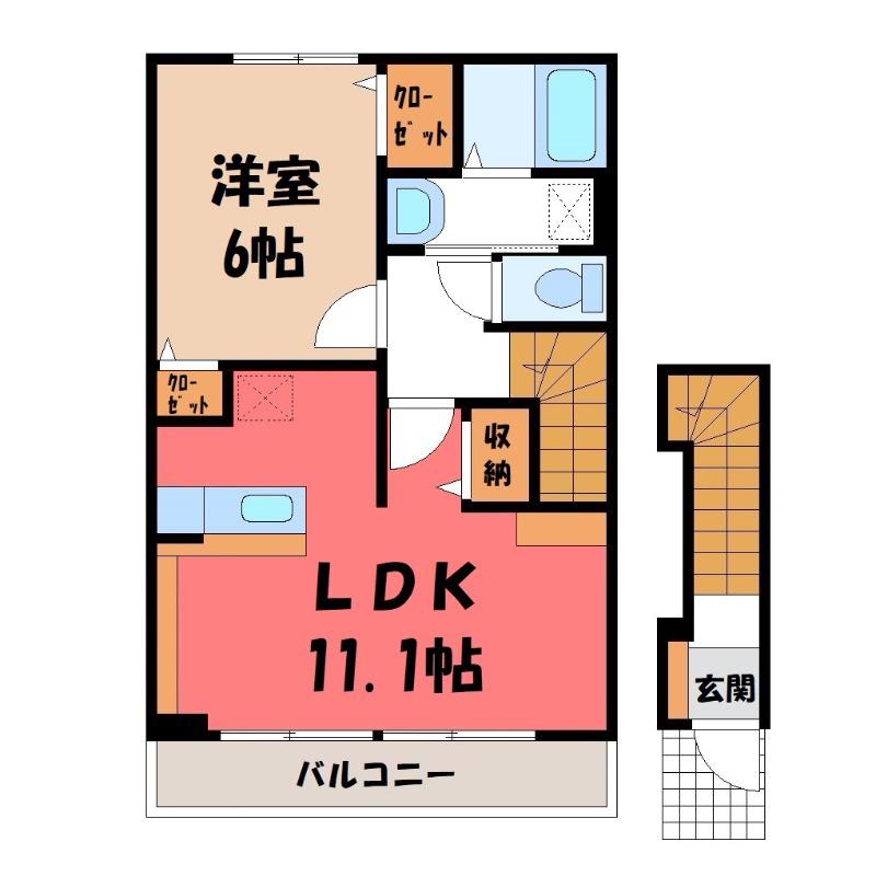 M.YSTORY(1LDK/2階)の間取り写真