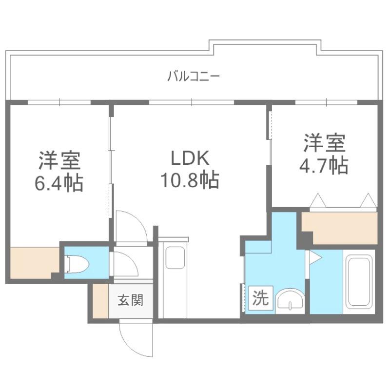 パーク農試館(2LDK/3階)の間取り写真
