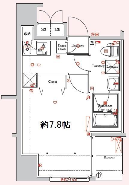 ディアレイシャス新宿中落合(1K/1階)の間取り写真