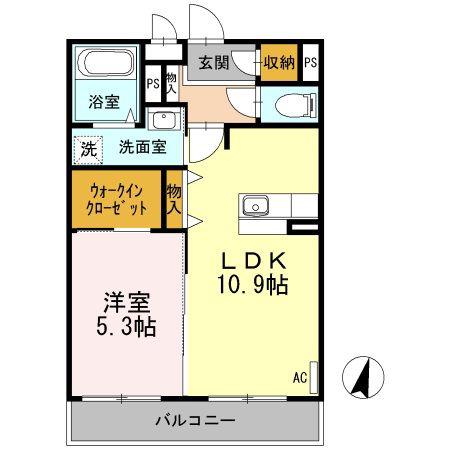ボヌール・コート立町(1LDK/3階)の間取り写真