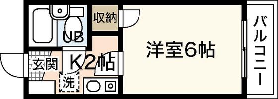 Yコーポ(1K/3階)の間取り写真