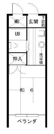 サンライフ伊川谷(ワンルーム/2階)の間取り写真