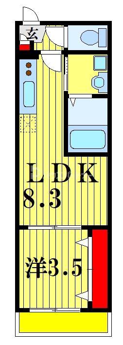 GRADUS薬円台(1LDK/3階)の間取り写真