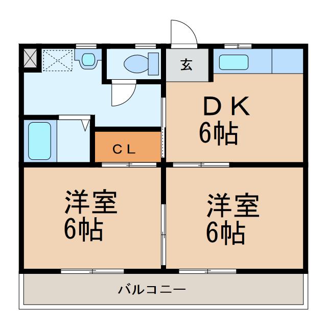 泉ハイツ(2DK/3階)の間取り写真