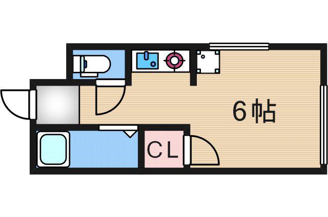 エルコーポ粉浜(ワンルーム/2階)の間取り写真