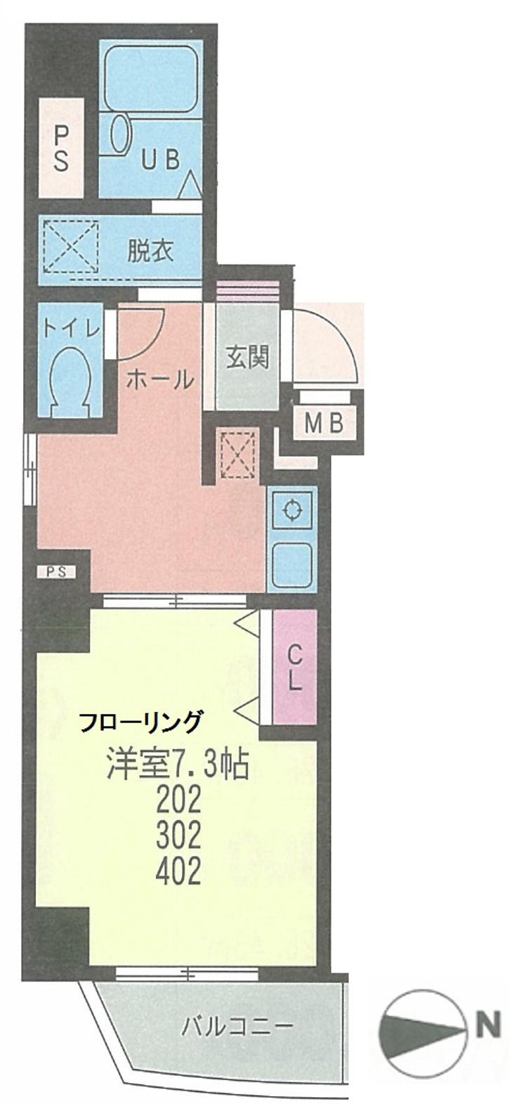 エイエム ナガスミ(1K/3階)の間取り写真