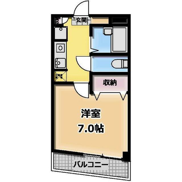 カスティーロ上池台(1K/1階)の間取り写真