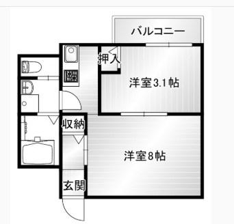 アジール・シエル(1LDK/1階)の間取り写真