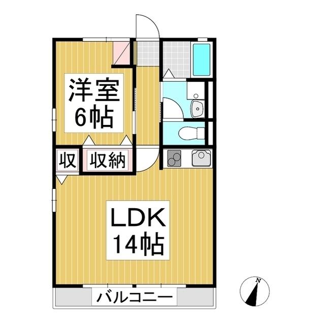 シティハイム今井(1LDK/1階)の間取り写真
