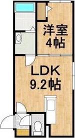 マリオットFビレッジ(1LDK/1階)の間取り写真