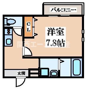 フジパレス俊徳道ウエスト(1K/3階)の間取り写真