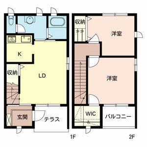 コーラル篠A(2LDK/1階)の間取り写真